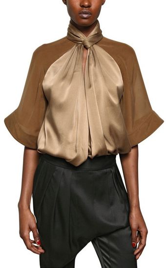 Givenchy Chiffon On Silk Satin Shirt - Lyst