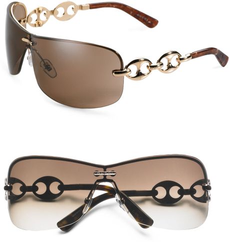 Gucci Rimless Metal Sunglasses in Brown (chocolate) - Lyst
