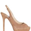 Jimmy Choo Shaw Suede Open Toe Sandals in Beige (nude) - Lyst
