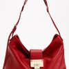 Jimmy Choo Rachel Small Grainy Calfskin Leather Shoulder Bag in Red - Lyst