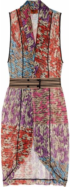 Missoni Praga Crochetknit Patchwork Wrap Dress in Multicolor (orange) - Lyst