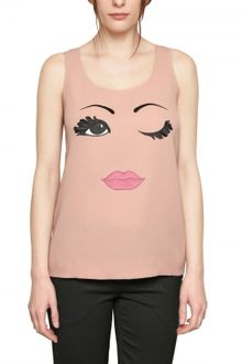 Moschino Cheap&chic Embroidered Face Tank Top - Lyst