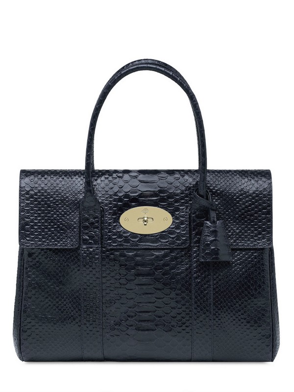 Mulberry Bayswater Silky Snake Shiny Leather Bag in Blue (navy) Mulberry Bayswater Silky Snake Shiny Leather Bag in Blue (navy)