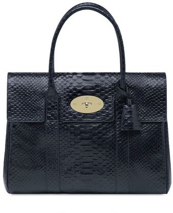 Mulberry Bayswater Silky Snake Shiny Leather Bag - Lyst