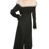 Nina Ricci Wolf Collar On Double Face Wool Coat in Black - Lyst
