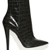 Stella Mccartney 140mm Croco Print Pointy Boots in Black - Lyst