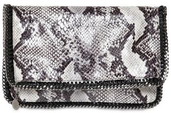 Stella McCartney Fold Over Faux Python Clutch - Lyst
