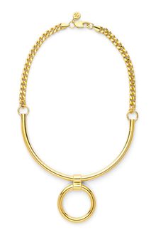 Tory Burch Circle Pendant Necklace - Lyst