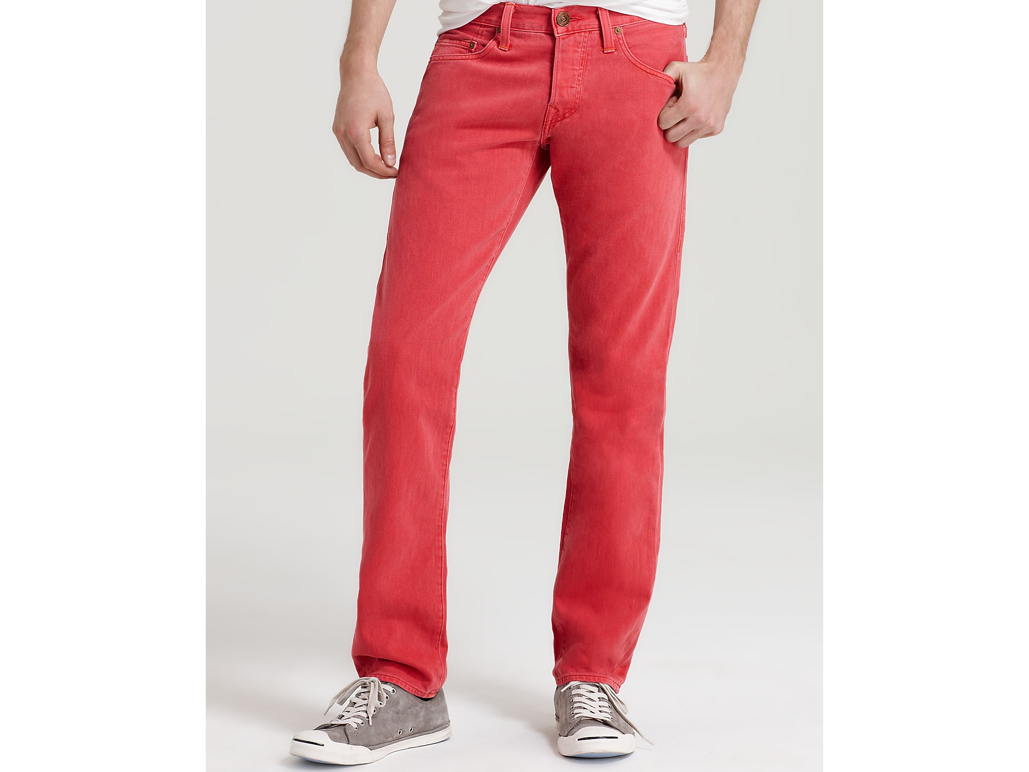 True Religion Bobby Straight Leg Jeans in Red for Men | Lyst