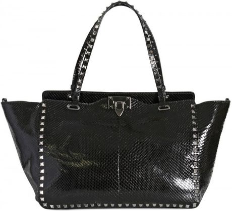 Valentino So Noir Limited Python Top Handle in Black - Lyst