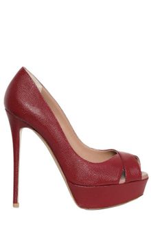 Valentino 140mm Printed Patent Open Toe Pumps - Lyst
