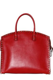 Valentino Rock Studded Leather Top Handle - Lyst