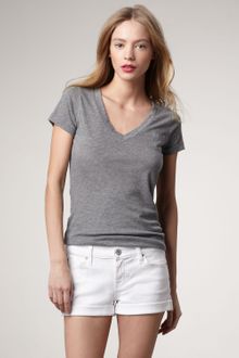 7 For All Mankind Roll Up Clean White Shorts - Lyst