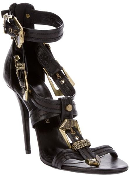 Balmain Helene Sandals in Black - Lyst