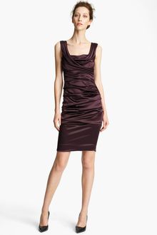 Dolce & Gabbana Ruched Stretch Satin Dress - Lyst