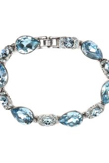 Givenchy Silver Tone Aqua and Sapphire Crystal Flex Bracelet - Lyst