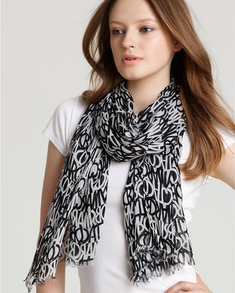 Marc By Marc Jacobs Linear Logo Woven Scarf - Lyst