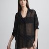 Michael By Michael Kors Cascading Ruffles Sheer Coverup in Black - Lyst