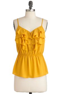 ModCloth V Drop Everything Top in Lemon - Lyst