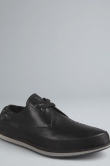Prada Prada Sport Black Leather Striped Sole Sneakers - Lyst