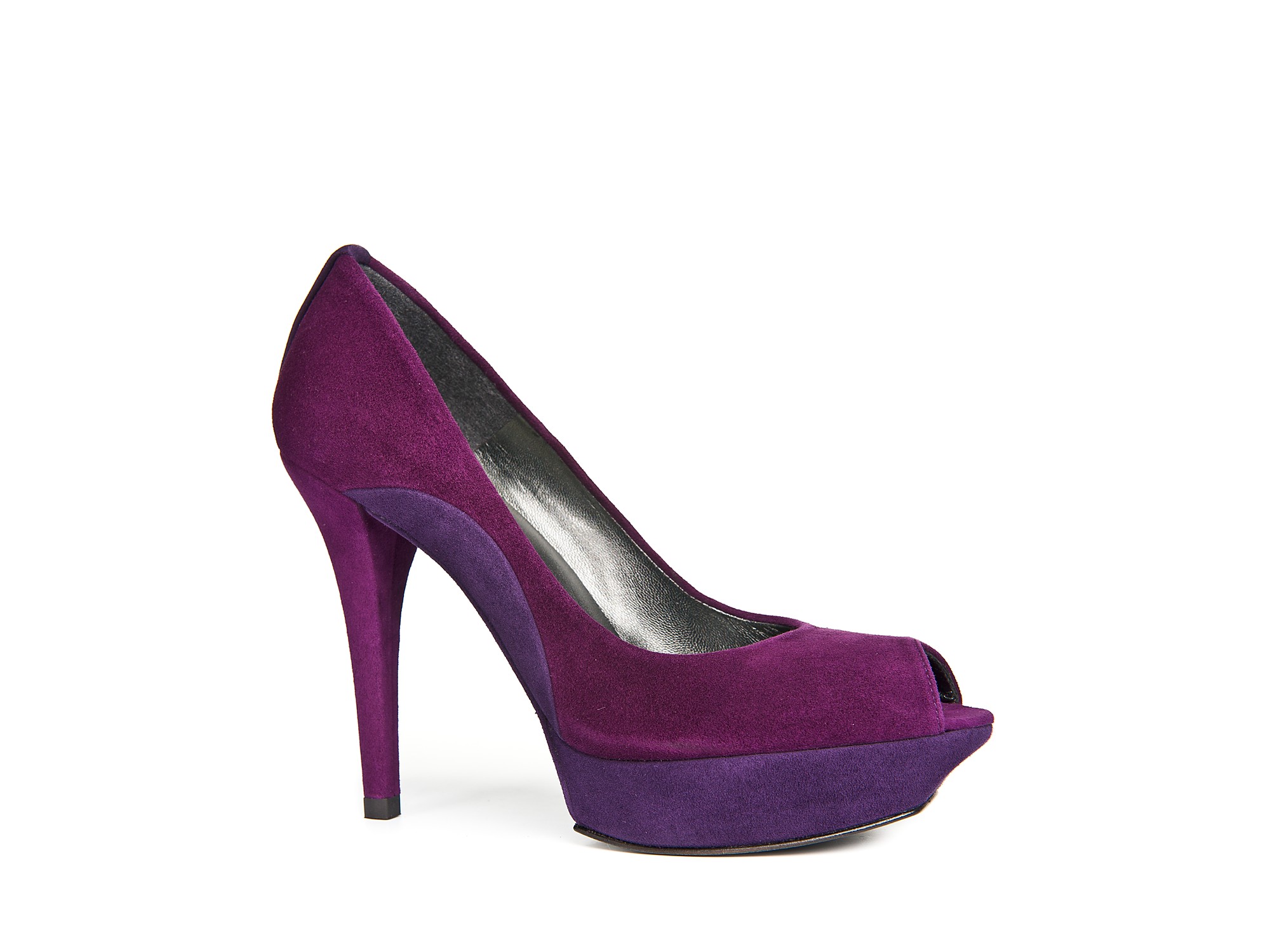 Stuart Weitzman Pumps Colorblock Peep Toe Platform in Purple (hyacinth) | Lyst