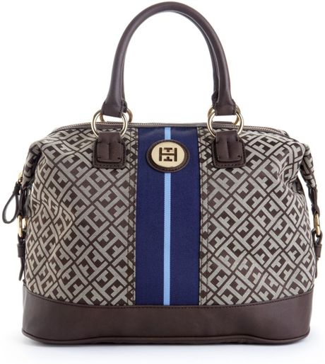 Tommy Hilfiger Signature Jacquard Logo Bowler in Brown (dk choc/ecru) - Lyst