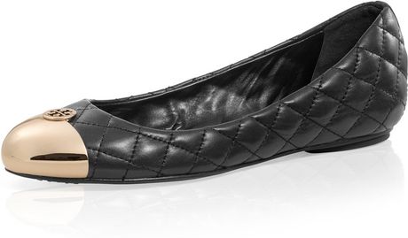 Tory Burch Vintage Quilted Leather Kaitlin Ballet Flat in Black - Lyst