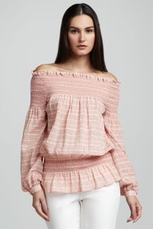 Tory Burch Millicent Smocked Blouse - Lyst