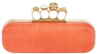 Alexander McQueen Coral Whipsnake Knucklebox Clutch - Lyst