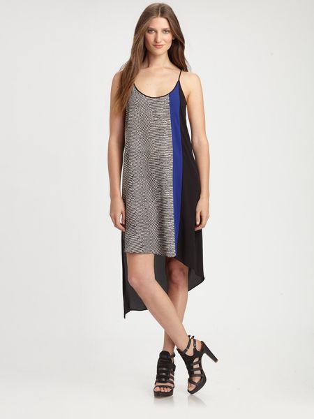 Bcbgmaxazria Cici Asymmetrical Dress in White (pearl) - Lyst
