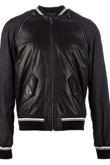 D&G Leather Bomber Jacket - Lyst