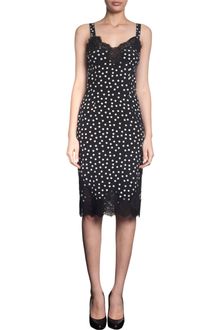Dolce & Gabbana Lace Trim Polka Dot Slip Dress - Lyst