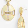 Tory Burch Tyler Oval Drop Earrings in White (ivory/ gold) - Lyst