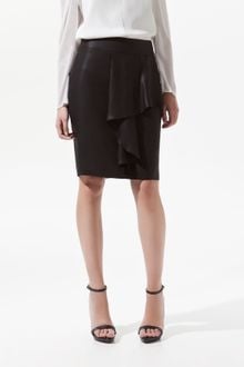 Zara Pencil Skirt with Frill At The Front - Lyst