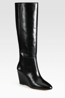 Loeffler Randall Leather Kneehigh Wedge Boots - Lyst