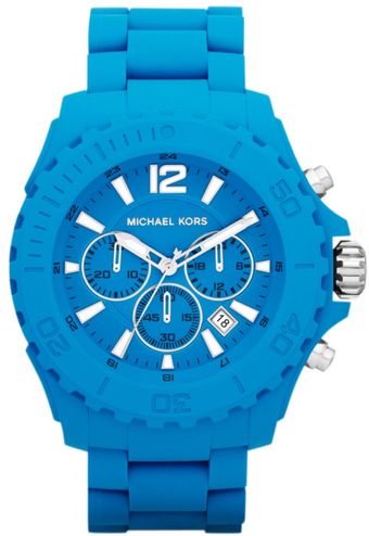 Michael Kors Chronograph Drake Blue Silicone Strap 48mm - Lyst