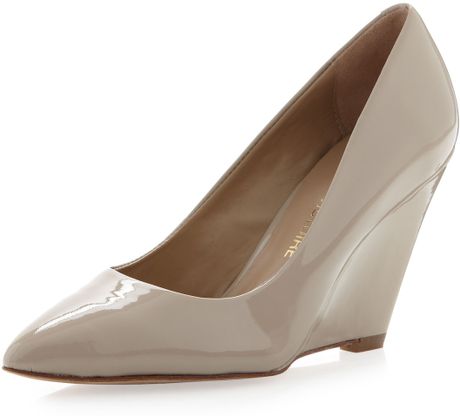 taupe wedge pump