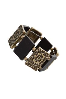 Topman Wide Wood and Metal Bracelet - Lyst
