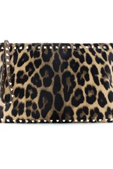 Valentino Leopard Pony Hair Oversized Clutch - Lyst