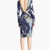Emilio Pucci Cutout Shoulder Stretch Wool Dress in Blue (purple multi) - Lyst
