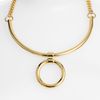 Tory Burch Circle Pendant Necklace in Gold - Lyst