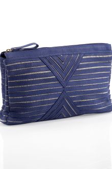 House Of Harlow Riley Leather Oversized Clutch - Lyst