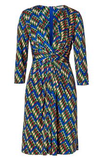 Issa Royal Blue Apple Multi Geometric Print Silk Dress - Lyst