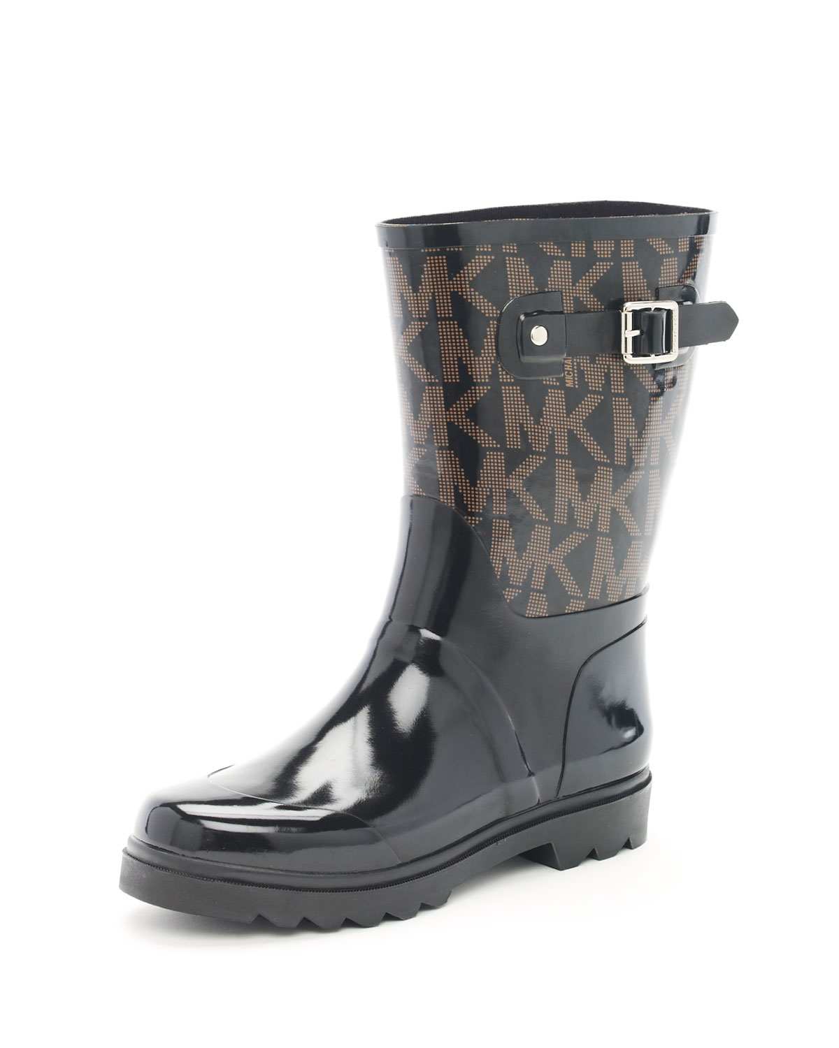 Michael Michael Kors Short Logo Rain Boots in Black