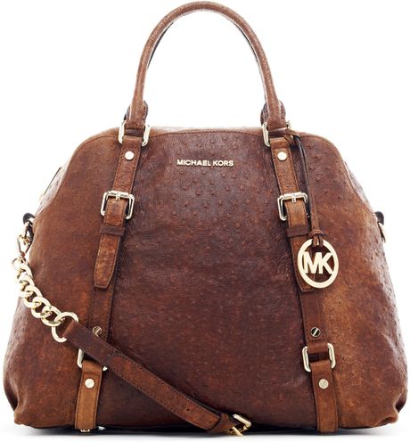 Michael Michael Kors Bedford Extra Large Bowling Satchel in Brown