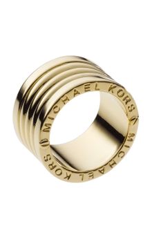 Michael Kors Barrel Ring Golden - Lyst