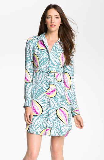 Theory Waldra Caribbean Print Shirtdress - Lyst