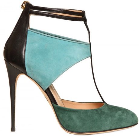Aquazzura 110mm Suede Calfskin Sandals in Green (multi) - Lyst