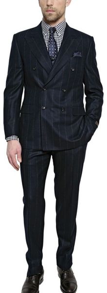 Canali Pinstriped Wool Flannel Suit - Lyst