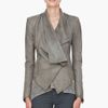 Helmut Lang Grey Leather Jacket in Gray (grey) - Lyst
